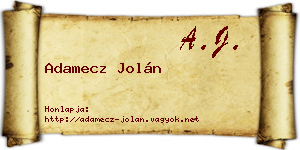 Adamecz Jolán névjegykártya